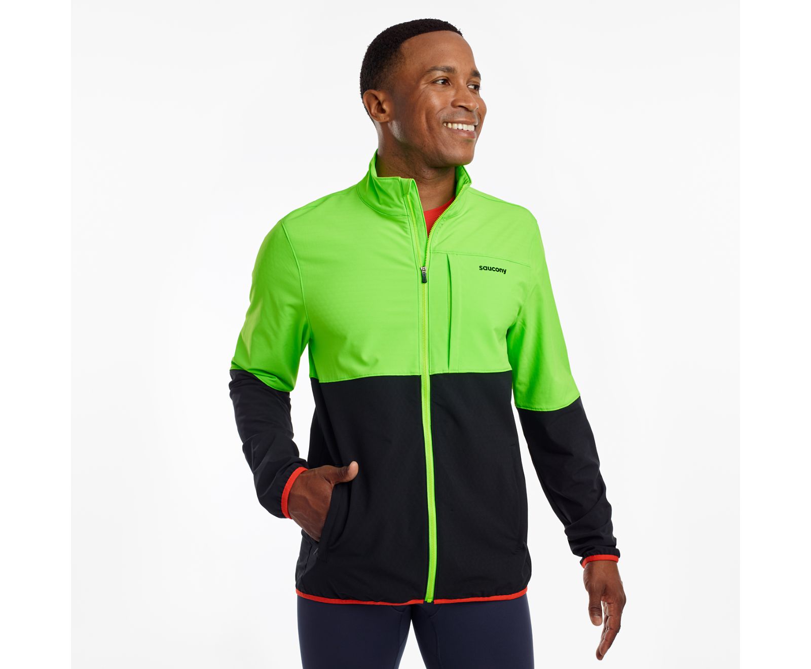 Chaquetas Saucony Bluster Hombre Verdes Claro | México 612FDNM